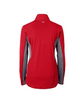 Cutter & Buck Women's Cardinal Cleveland Guardians Americana Logo Navigate Softshell Full-Zip Jacket