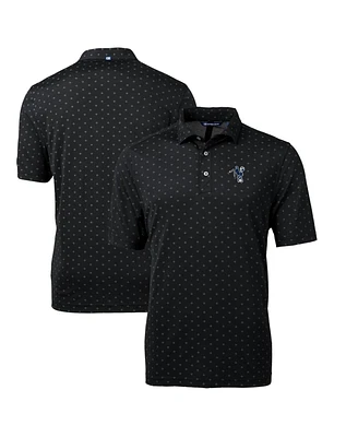 Cutter & Buck Men's Black Indianapolis Colts Throwback Logo Virtue Eco Pique Tile Polo