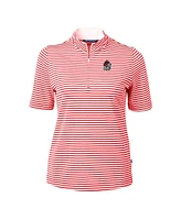 Cutter & Buck Women's Red Georgia Bulldogs DryTec Virtue Eco Pique Stripe Polo