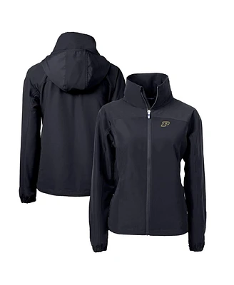 Cutter & Buck Women's Black Purdue Boilermakers Charter Eco Full-Zip Jacket