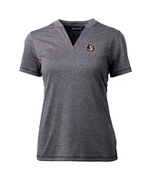 Cutter & Buck Women's Heather Charcoal Florida State Seminoles Forge Blade V-Neck Top