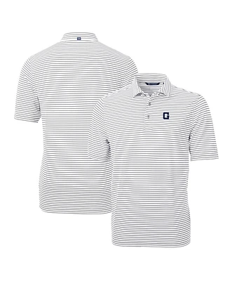 Cutter & Buck Men's Gray Georgetown Hoyas Throwback Logo Virtue Eco Pique Stripe Polo