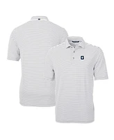 Cutter & Buck Men's Gray Georgetown Hoyas Throwback Logo Virtue Eco Pique Stripe Polo