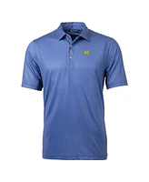 Cutter & Buck Men's Navy Michigan Wolverines Pike Banner Print Polo