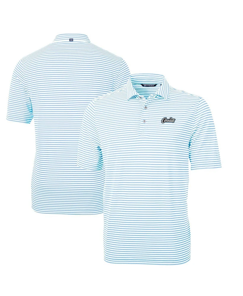 Cutter & Buck Men's Light Blue Ucf Knights Citronaut Virtue Eco Pique Stripe Polo