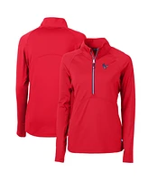 Cutter & Buck Women's Red Houston Texans Adapt Eco Knit Stretch Half-Zip Pullover Top