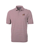 Cutter & Buck Men's Maroon Arizona State Sun Devils Throwback Logo Virtue Eco Pique Stripe Polo