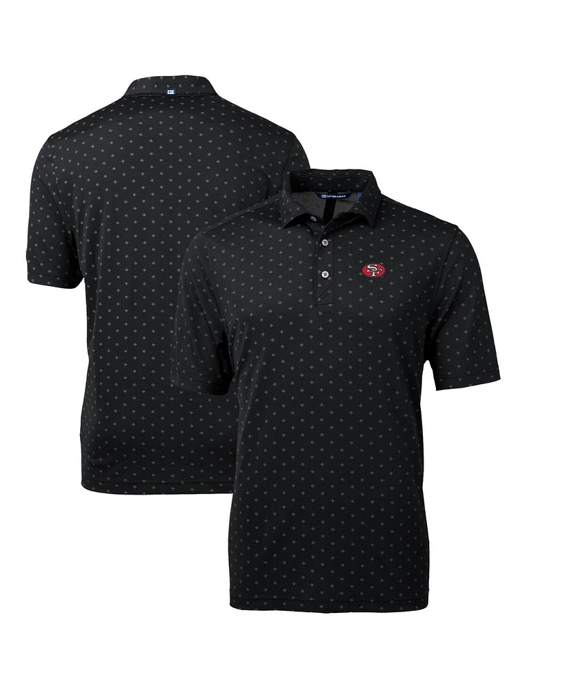 Cutter & Buck Men's Black San Francisco 49ers Throwback Logo Virtue Eco Pique Tile Polo