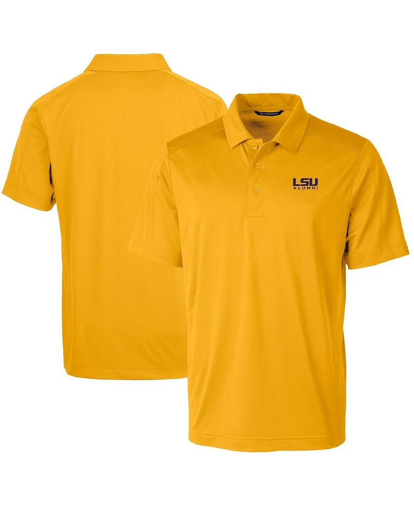 Cutter & Buck Men's Gold Lsu Tigers Alumni Logo Prospect Textured Stretch Polo