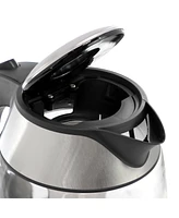 Megachef 1.8Lt. Glass Body and Stainless Steel Electric Tea Kettle with Tea Infuser