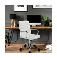 Yaheetech Mid-Back Office Chair Pu Leather Office Executive Chair