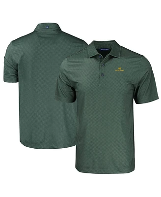 Cutter & Buck Men's Green Notre Dame Fighting Irish Pike Eco Tonal Geo Print Stretch Polo