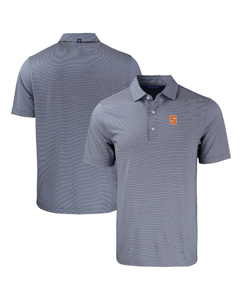 Cutter & Buck Men's Navy/White Syracuse Orange Forge Eco Double Stripe Stretch Polo