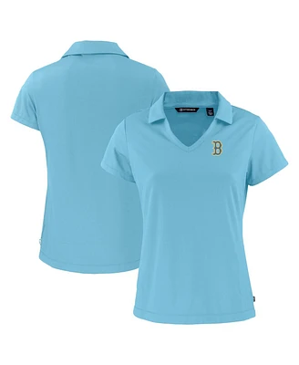 Cutter & Buck Women's Powder Blue Boston Red Sox City Connect Daybreak Eco V-Neck Polo