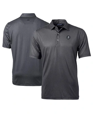 Cutter & Buck Men's Black Baltimore Orioles City Connect Pike Banner Print Stretch Polo