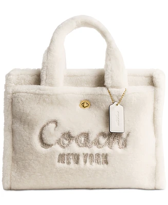 Coach Shearling Cargo Medium Tote Bag