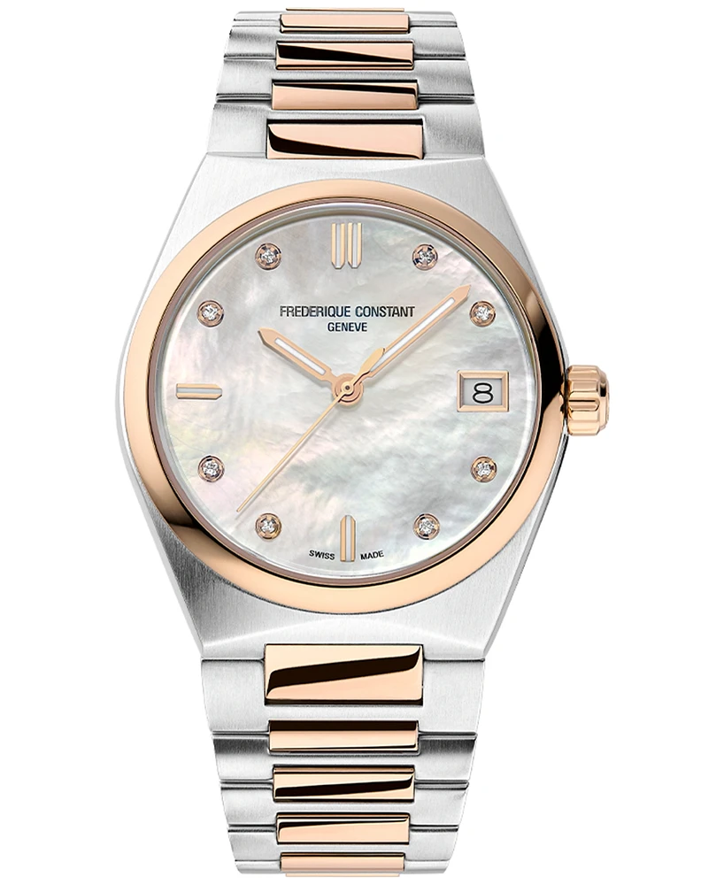 Frederique Constant Women's Swiss Highlife Diamond (0.04 ct. t.w.) Two-Tone Stainless Steel Bracelet Watch 31mm