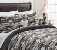 Chanasya Premium Faux Fur Duvet Cover Set - & Minky Blanket (68” x 90”) 1 Pillow Sham (20” 26”)