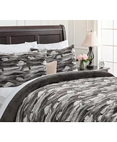 Chanasya Premium Faux Fur Duvet Cover Set - & Minky Blanket (68” x 90”) 1 Pillow Sham (20” 26”)