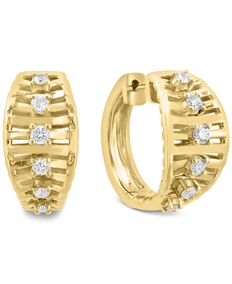 Effy Diamond Openwork Concave Hoop Earrings (3/8 ct. t.w.) in 14k Gold