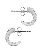 Sterling Forever Nicolette Cubic Zirconia Cuff Stud Earrings