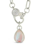 Sterling Forever Tay Moonstone Charm Chain Necklace
