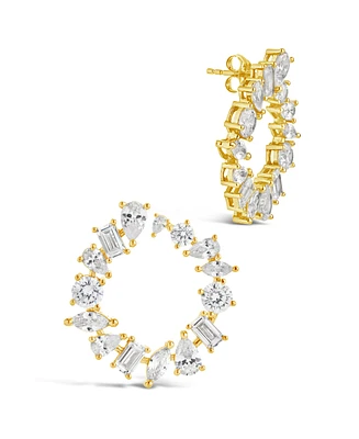 Sterling Forever Shania Cubic Zirconia Circle Stud Earrings