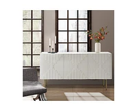 Hulala Home Reginald Modern 58" Wide Sideboard with Adjustable Feet and Cable Management