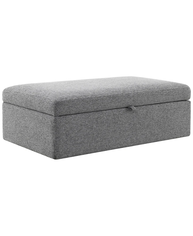 Abbyson Living 16" Wood Winona Rectangle Storage Ottoman