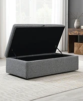 Abbyson Living 16" Wood Winona Rectangle Storage Ottoman