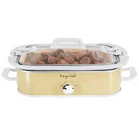 Megachef 3.5 Quart Casserole Slow Cooker with 3 Temperature Settings in Cream