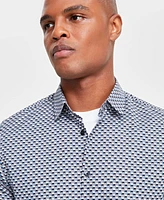 Alfani Men's Geo-Print Short-Sleeve Shirt, Created for Macy's