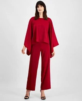 Anne Klein Boat Neck Dolman Sleeve Top Wide Leg Pants