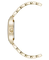 Anne Klein Women's Quartz Everyday Cushion Black and Gold-Tone Alloy Metal Bracelet Watch, 32mm - Black, Gold