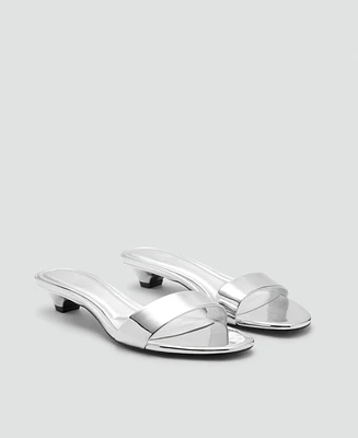 Mango Women's Metallic Strap Sandals