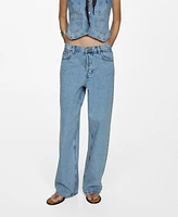 Mango Women's Medium-Rise Wide Leg Jeans