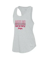 Under Armour Women's Heather Gray Maryland Terrapins Breezy Racerback Tri-Blend Tank Top