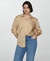 Mango Women's Striped Flowy Shirt