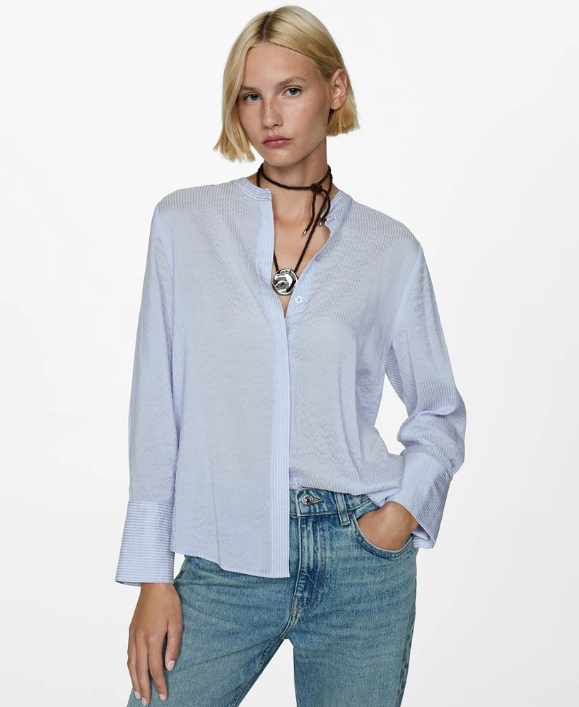 Mango Women's Striped Flowy Shirt