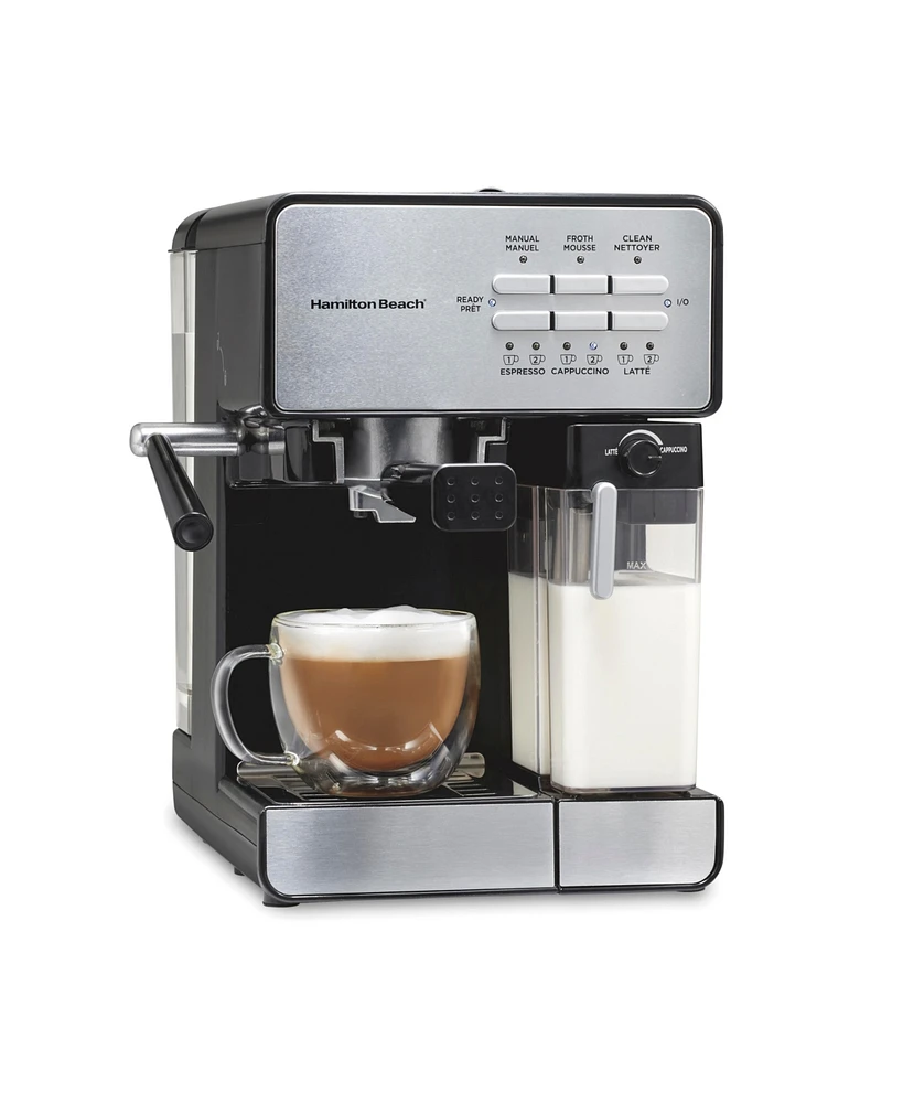 Hamilton Beach Slide & Lock Espresso Maker with Automatic Milk Reservoir - 40750