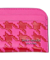 kate spade new york Devin Houndstooth Embossed Saffiano Leather Card Holder