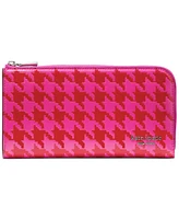 kate spade new york Devin Houndstooth Saffiano Leather Zip Around Continental Wallet