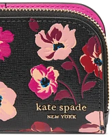 kate spade new york Devin Fall Poppies Embossed Saffiano Leather Small Slim Bifold Wallet