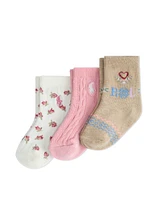 Polo Ralph Lauren Baby Girls Sampler Sock, 3-Pack