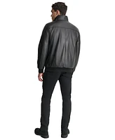 Dkny Men's Smooth Faux-Leather Bomber Jacket