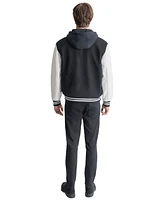 Dkny Men's Colorblocked Removable Hood Varsity Jacket