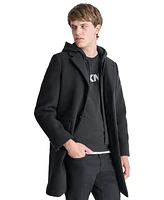 Dkny Men's Removable Hood Notch-Lapel Coat