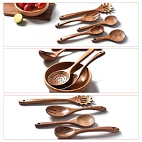 Sugift 13-Piece Wooden Spoons for Cooking, Wooden Spatula Set with Holder, Spoon Rest & Hooks
