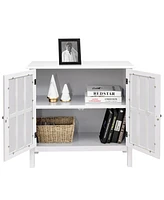 Glass Door Sideboard Console Storage Buffet Cabinet
