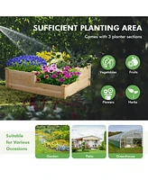 3-Tier Wooden Raised Garden Bed with Open-Ended Base